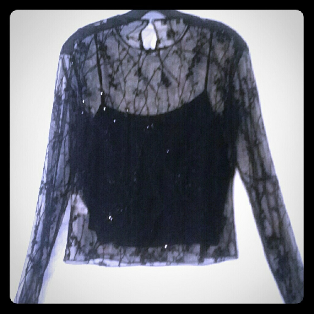 Anne Klein beaded top with camisole